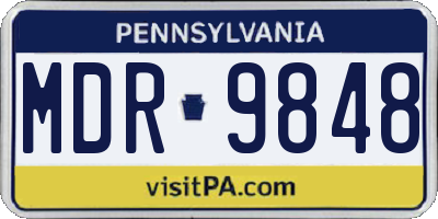 PA license plate MDR9848