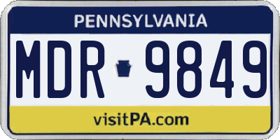 PA license plate MDR9849