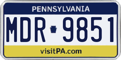 PA license plate MDR9851
