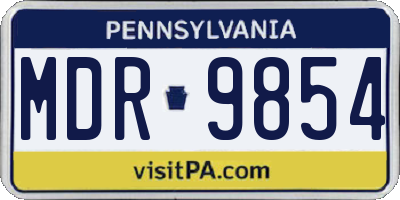 PA license plate MDR9854