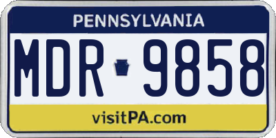 PA license plate MDR9858