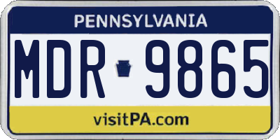 PA license plate MDR9865