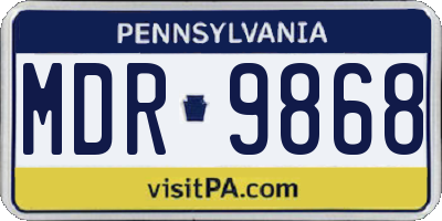 PA license plate MDR9868