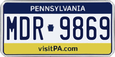 PA license plate MDR9869