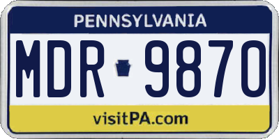PA license plate MDR9870