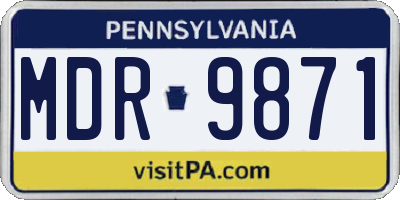 PA license plate MDR9871