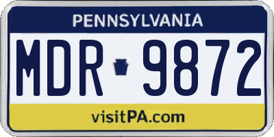 PA license plate MDR9872