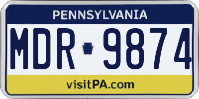 PA license plate MDR9874