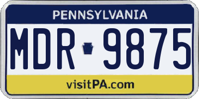 PA license plate MDR9875