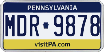 PA license plate MDR9878