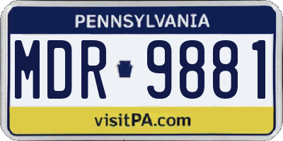 PA license plate MDR9881