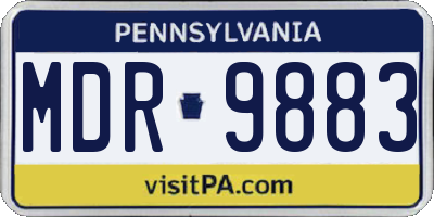 PA license plate MDR9883
