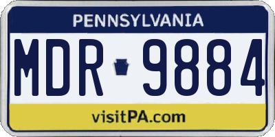 PA license plate MDR9884