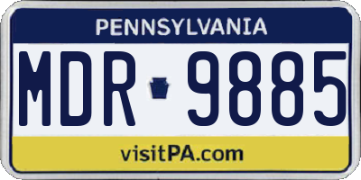 PA license plate MDR9885