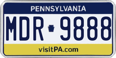 PA license plate MDR9888
