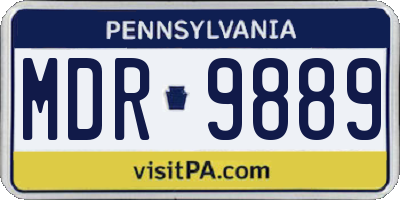 PA license plate MDR9889