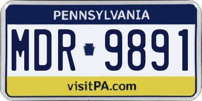 PA license plate MDR9891