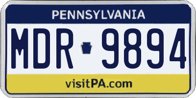 PA license plate MDR9894