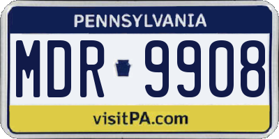 PA license plate MDR9908