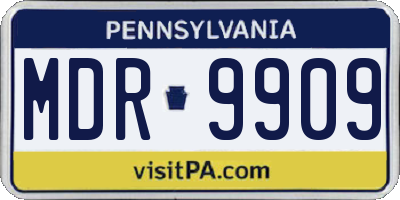 PA license plate MDR9909