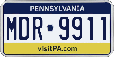 PA license plate MDR9911