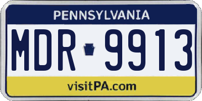 PA license plate MDR9913