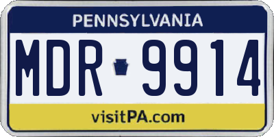 PA license plate MDR9914