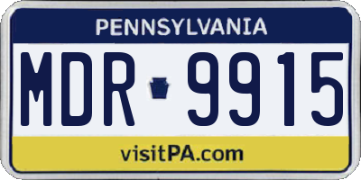 PA license plate MDR9915