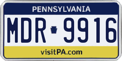 PA license plate MDR9916
