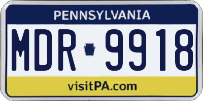 PA license plate MDR9918