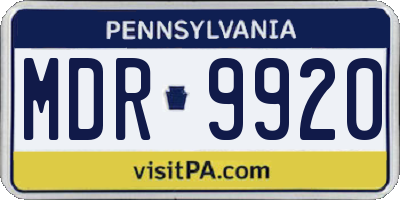 PA license plate MDR9920
