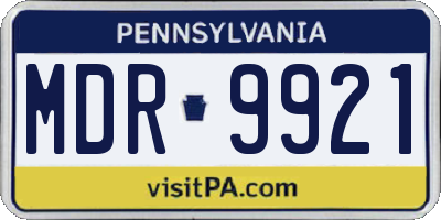 PA license plate MDR9921