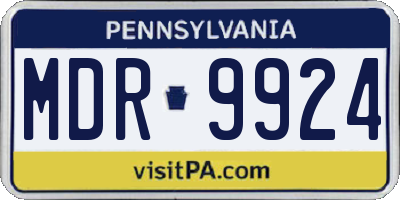 PA license plate MDR9924