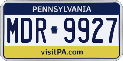 PA license plate MDR9927