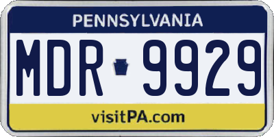 PA license plate MDR9929