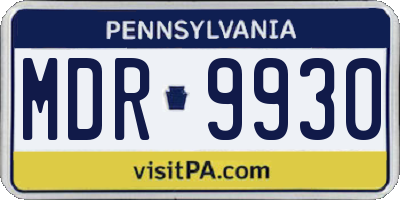 PA license plate MDR9930