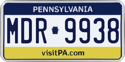 PA license plate MDR9938