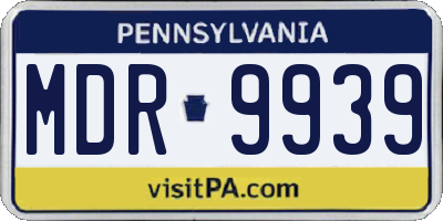 PA license plate MDR9939