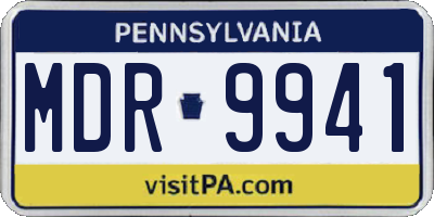 PA license plate MDR9941