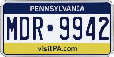 PA license plate MDR9942