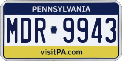 PA license plate MDR9943