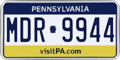 PA license plate MDR9944