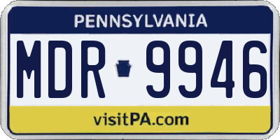 PA license plate MDR9946