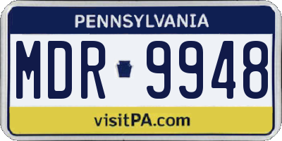 PA license plate MDR9948