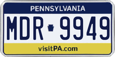 PA license plate MDR9949