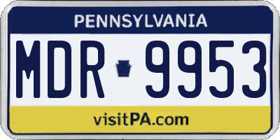 PA license plate MDR9953