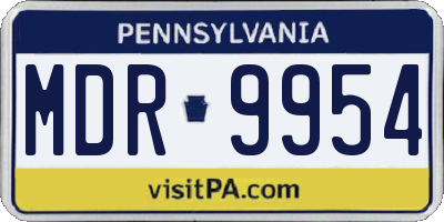 PA license plate MDR9954