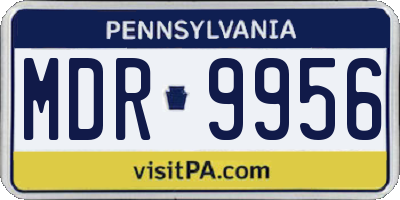 PA license plate MDR9956