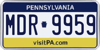 PA license plate MDR9959