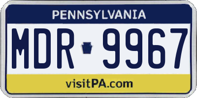 PA license plate MDR9967
